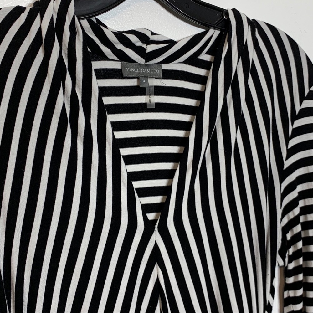 EUC Vince Camuto Black and White Striped Shirt - Picture 3 of 6
